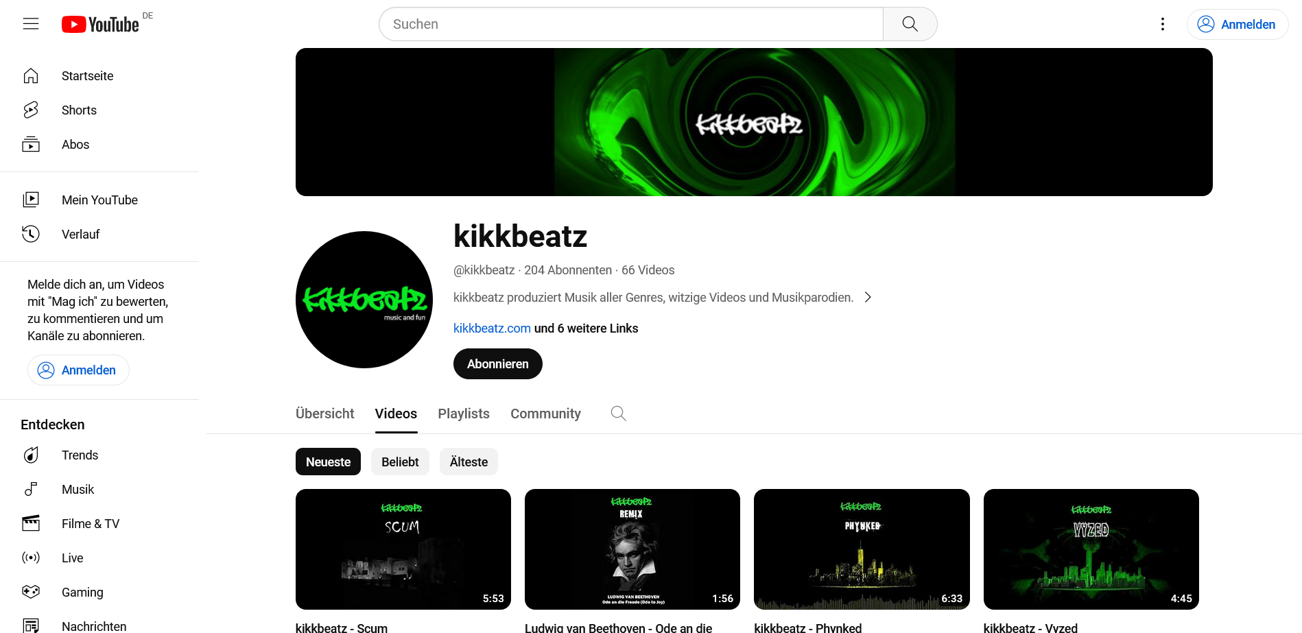 kikkbeatz on YouTube